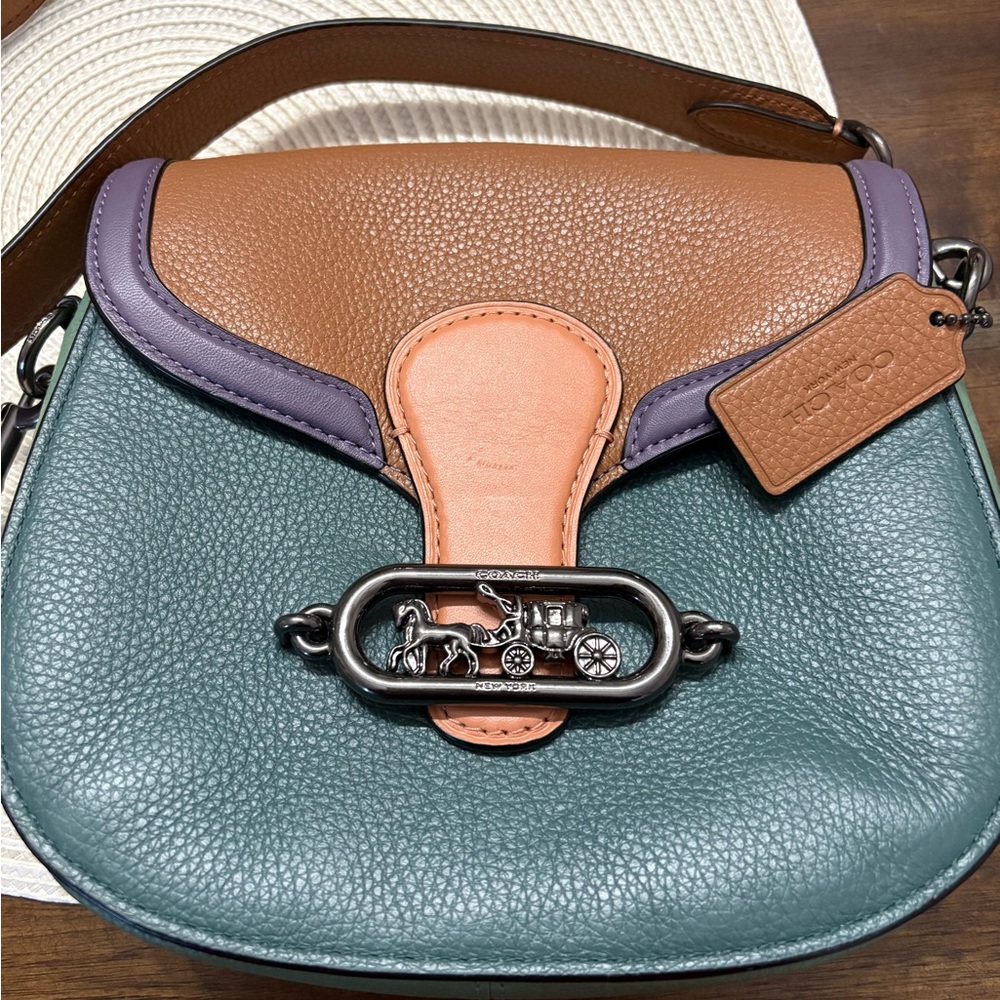 Coach Jade Mini Belt Bag and Wallet- Color Block Dark Turquoise Multi - Picture 8 of 13